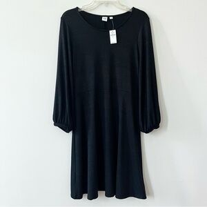 GAP A-Line Scoopneck Flare Sweater Dress - (NWT) - Black - Sz. Petite Medium